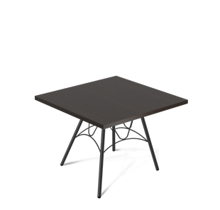 Квадратный столик SHT-S100 / SHT-TT 60/60 ЛДСП (венге луизиана/черный муар) в Набережных Челнах