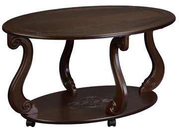 Овальный столик Овация-М на колесах (темно-коричневый) в Набережных Челнах