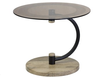 Стеклянный столик Дуэт 13Н (черный-дуб крымский состаренный-тонированное) в Набережных Челнах