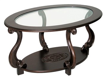 Стеклянный стол Овация-С, темно-коричневый в Нижнекамске