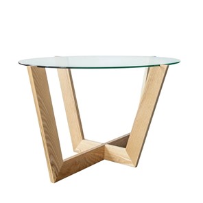 Стеклянный столик Оникс-6, Натуральный массив/Прозрачное стекло в Казани