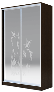 Шкаф 2400х1500х420 два зеркала, "Колибри" ХИТ 24-4-15-66-03 Венге Аруба в Нижнекамске - предосмотр