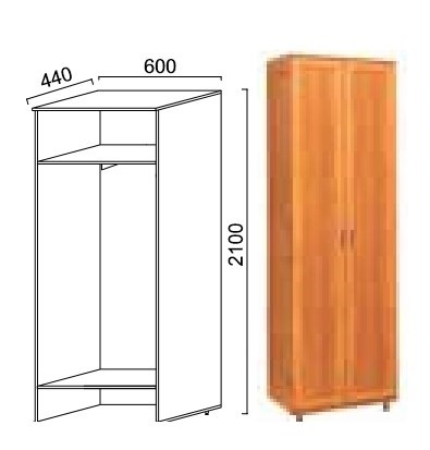 Шкаф двухдверный Александра-1, ПР-2, шимо светлый, МДФ с кожзамом в Казани - изображение