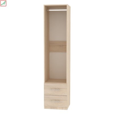Распашной шкаф Риал (H20) 198х45х45 ручка рейлинг, Белый/ДСС в Альметьевске - изображение 1