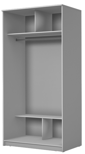 Шкаф 2-х створчатый Хит-22-12/2-22 с цветным стеклом, средне-серый 074, Белый в Альметьевске - изображение 1