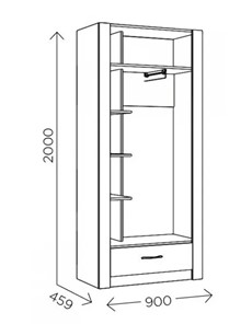 Шкаф гардеробный Ева 5 М1 дуб ирландский/белый матовый в Набережных Челнах - предосмотр 2