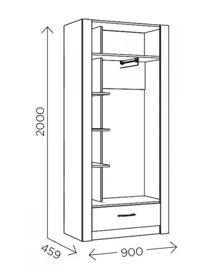 Шкаф гардеробный Ева 5 М1 дуб ирландский/белый матовый в Казани - изображение 2