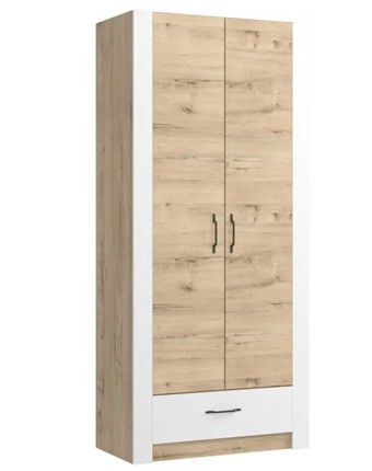 Шкаф гардеробный Ева 5 М1 дуб ирландский/белый матовый в Альметьевске - изображение