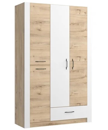 Шкаф гардеробный Ева 5 М2 дуб ирландский/белый матовый в Казани - изображение