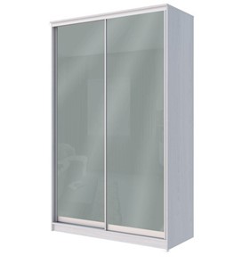 Шкаф 2-х дверный Хит-22-14-22 с цветным стеклом, средне-серый 074, Ясень анкор светлый в Альметьевске