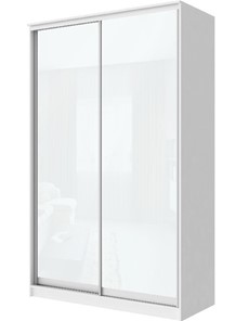 Шкаф 2-х створчатый Хит-22-17-22 с цветным стеклом, белое №10, Белый корпус в Нижнекамске