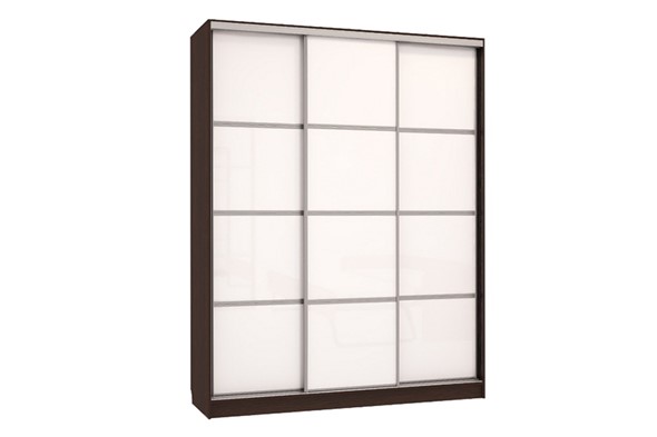 Шкаф 3-х дверный Бассо 2-600, венге/белый в Альметьевске - изображение