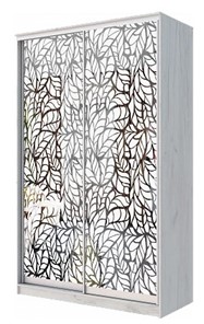 Шкаф 2-х створчатый "Листья" ХИТ 23-4-14-66-17 Дуб крафт белый в Набережных Челнах