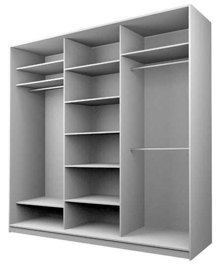 Шкаф 3-х дверный MAX МШ-23-6-24-151, Профиль Черный/Цвет Белый в Нижнекамске - изображение 1