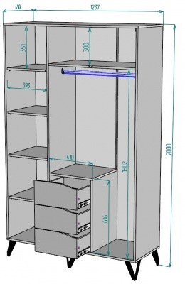 Трехдверный шкаф Дельта H141_M, ЯШС в Альметьевске - изображение 1