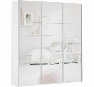 Шкаф 3-х створчатый Прайм (3 зеркало) 1800x570x2300, белый снег в Альметьевске