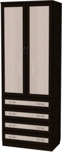 Шкаф 2-х дверный 103 со штангой, цвет Венге в Альметьевске - изображение