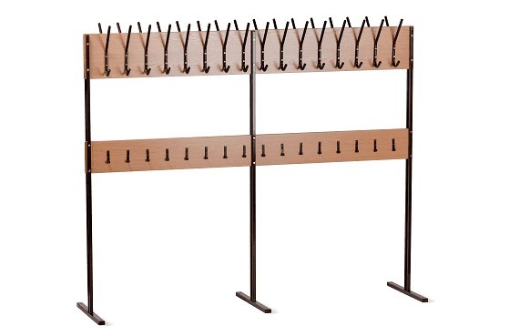 Вешалка напольная (гардеробная) на 32 крючка, ЛДСП Бук/Коричневый в Альметьевске - изображение