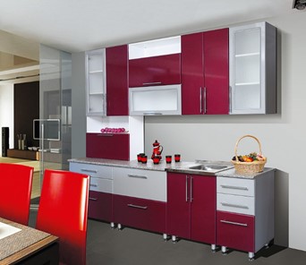 Модульный кухонный гарнитур Мыло 224 2600, цвет Бордо металлик/Серебристый металлик в Набережных Челнах