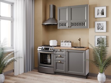 Кухня маленькая Амели-3 1600, Белый/Оникс серый в Набережных Челнах