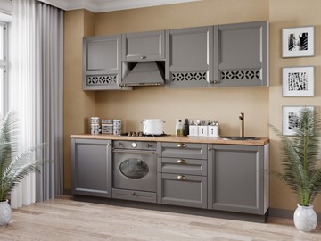Модульный кухонный гарнитур Амели-3 2400, Белый/Оникс серый в Набережных Челнах