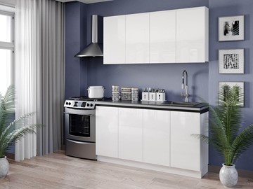 Модульный кухонный гарнитур Шервуд 2200 (Белый/Белый глянец) в Набережных Челнах