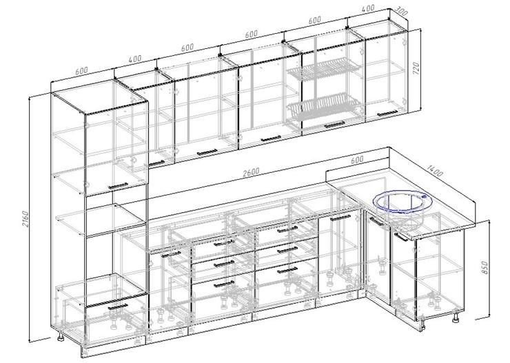 Модульная кухня Антрацит-3200х1400 в Альметьевске - изображение 1
