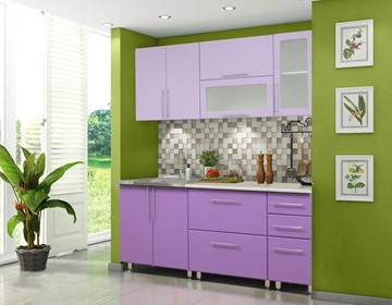 Гарнитур кухонный Мыло 224 2000х718, цвет Фиолет/Пастель фиолет в Набережных Челнах