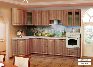 Угловая кухня Веста 1330х2800, цвет Дуб темный в Нижнекамске - предосмотр