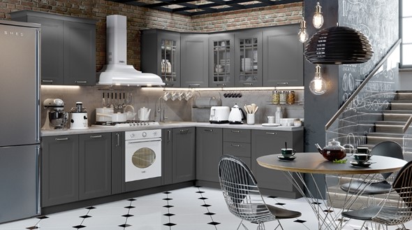 Угловой кухонный гарнитур Одри №2 (Серый) в Альметьевске - изображение