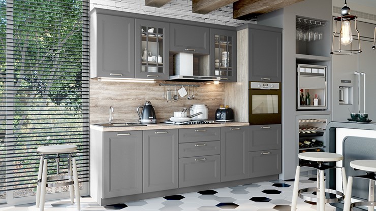 Угловой кухонный гарнитур Одри №2 (Серый) в Нижнекамске - изображение 2
