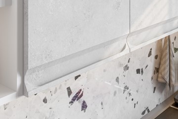 Угловой кухонный гарнитур Вельвет, бетон графит/бетон снежный в Альметьевске - предосмотр 5
