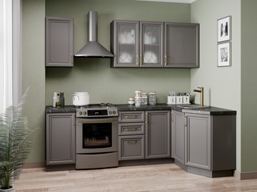 Модульная угловая кухня Джелатто 2400, Чёрный/Оникс серый в Набережных Челнах