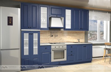 Прямой кухонный гарнитур Вена 2800, цвет Синий в Набережных Челнах