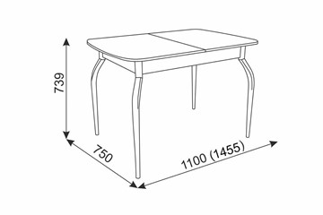 Кухонный стол раздвижной Танго, белый/геометрия в Альметьевске - предосмотр 2