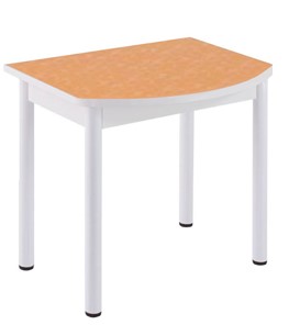Кухонный пристенный стол НСПГ-02 ПЛ1, цветы манго/белое ЛДСП/36 прямые трубки крашеные белый в Альметьевске