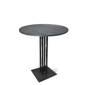 Кухонный круглый стол SHT-TU6-BS1/H110 / SHT-TT 90 МДФ (каменный уголь/черный) в Набережных Челнах