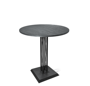 Круглый стол на кухню SHT-TU6-BS2/H110 / SHT-TT 90 МДФ (каменный уголь/черный) в Набережных Челнах
