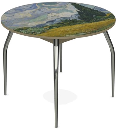 Обеденный раздвижной стол Ривьера исп. круг хром №5 (Exclusive h254/белый) в Набережных Челнах - изображение