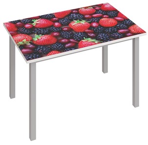 Стеклянный обеденный стол Фристайл-3, Ягоды в Набережных Челнах