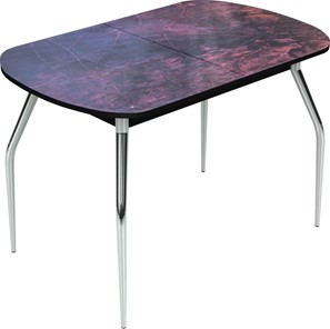 Обеденный раздвижной стол Ривьера исп.2 хром №5 (Exclusive h155/черный) в Альметьевске