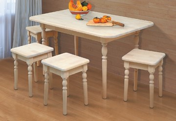 Деревянные столы обеденные на кухню нераздвижные, цены и фото