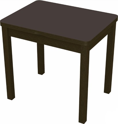 Кухонный стол раздвижной Бари дерево №8 (стекло коричневое/венге) в Нижнекамске - изображение