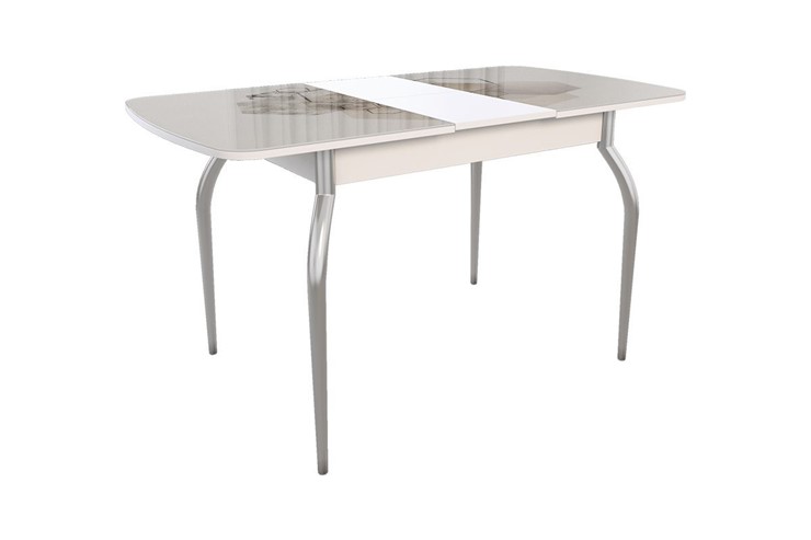 Кухонный стол раздвижной Танго, белый/геометрия в Альметьевске - изображение 1