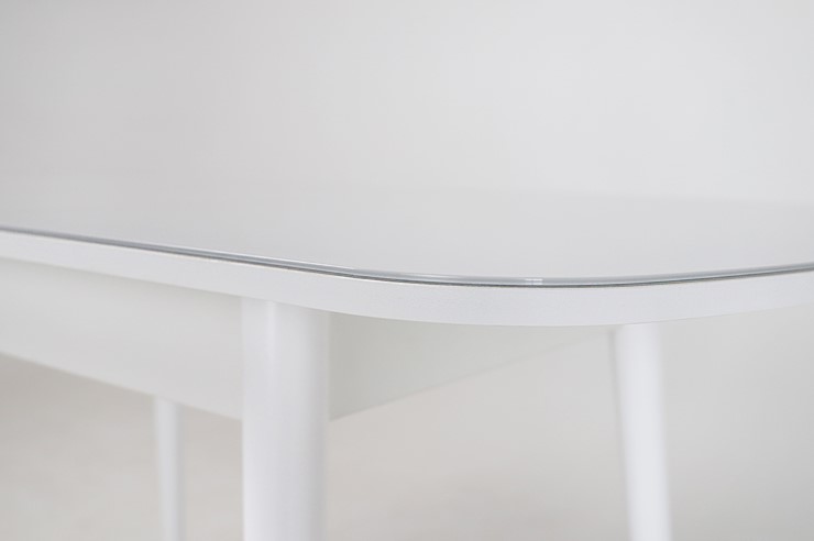Кухонный раскладной стол Хоста, опоры массив цилиндрический, Белый в Нижнекамске - изображение 2
