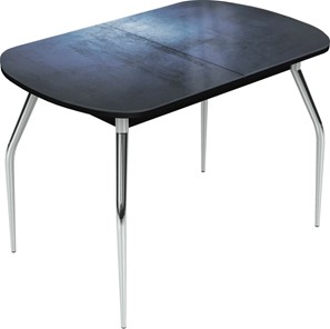 Кухонный стол раздвижной Ривьера исп.2 хром №5 (Exclusive h149/черный) в Набережных Челнах