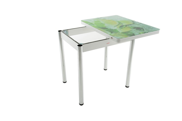 Кухонный раздвижной стол Бари дерево №8 (стекло молочное/венге) в Нижнекамске - изображение 2