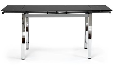 Кухонный стол раздвижной CAMPANA ( mod. 346 ) металл/стекло 70x110/170x76, хром/черный арт.11413 в Набережных Челнах