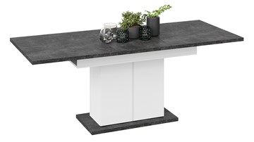 Кухонный стол раскладной Детройт тип 1 (Белый/Ателье темный) в Нижнекамске - предосмотр 1