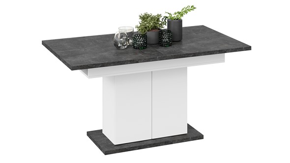 Кухонный стол раскладной Детройт тип 1 (Белый/Ателье темный) в Нижнекамске - изображение